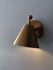 Vintage Pair Light Shade Antique Brass Sconce Mid Century Style Brass Wall Lamp