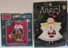 Lot Of 5 Mini Christmas Tree Ornaments Cross Stitch Kits Santa Angel Bear Noel