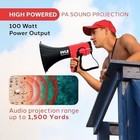 Pyle Portable Megaphone Bullhorn 100w Bluetooth Pa Speaker W  Voice Changer