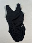 Gk Elite Leotard Gymnastics Black White Bodysuit Sporty Strappy Elastic Back  Cm