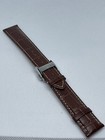 For Longines 21mm Croc Brown Leather With Stainless Steel Butterfly Clasp