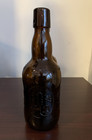  2  Vintage 8 75  Grolsch Embossed Amber Brown Beer Bottles  without Lids 