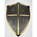 Medieval Knight Shield Handcrafted Steel Brass Dragons Lion Castle Fort 25x18