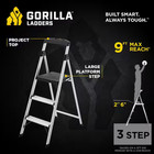 Gorilla 3-step Aluminum Stool Ladder 250 Lbs Type I  9ft  Reach Height 