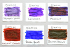 Six 4ml Sample Bottles Of Premium Fountain Pen Ink   24ml Of New Ink    d246l