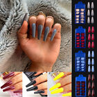 100pcs False Nail Tips Acrylic Full Cover Long Coffin Fake Nail Art Manicure