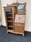 65325 Antique Oak Side By Side Bookcase Desk