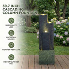 39   H Outdoor Modern Cascading Water Fountain Freestanding Resin Waterfall