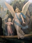 Vintage Guardian Angel With Child Litho
