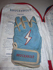 Bruce Bolt Batting Gloves Youth Small Happ Series Baby Blue Short Cuff Baseball