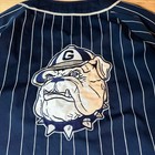 Vintage Starter Georgetown Hoyas Baseball Jersey Navy Pinstripe Bulldog Large