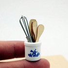 Miniature Dollhouse Kitchen Utensils Set 1 12 Scale Mini Spatula Whisk Pot Decor