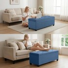 Jhk 43  Large Storage Ottoman Bench Fabric Upholstered Seat End Of Bed Footstool