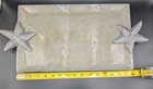 Mariposa 16  Glossy Beige Silver Aluminum Serving Tray With Starfish Handles