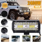 7inch 2400w Led Work Light Bar Flood Spot Pods Offroad Fog Driving Atv Truck