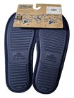 Dearfoams Deluxe Men s Blue Suede Memory Foam Lined Plaid Trim Slippers M