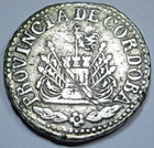 1849 Argentina Cordoba Silver 2 Reales Genuine Antique 1800 s Sun Face Coin