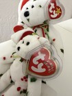 Ty 1998 Holiday Teddy Beanie Baby   Jingle Beanie Christmas Bear Set Tags