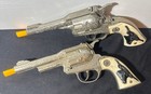 Vintage 1950s Diecast Hubley Cowboy Texan Jr Toy Cap Pistol Gun Matched Set Of 2