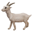 Vintage Goat Toy Real Fur White Figurine