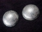 2 Large Vintage Metal Domed Buttons 1-1 2  Wide Scrolls   Flowers Bar Shank