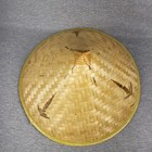17  Vintage Handmade Woven Asian Chinese Wicker Sun Hat Rice Raden
