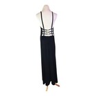 Vintage 1990s Tower Usa Size L Cage Back Dress Stretchy Velvet Black