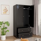 2door Wood Armoire Wardrobe Hanging Rod Closet Storage Cabinet Clothes Organizer