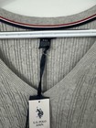 U s  Polo Assn  Cable Knit V-neck Sweater Heather Grey Xxl Nwt