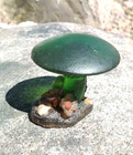 Vintage Wondermold Lucite Mushroom Figurine Green Cast Resin Usa 1970 Retro