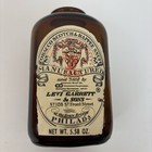 Vintage Levi Garrett Sons Snuff Bottle Jar Empty   Cork Scotch Rappee 4 Dots J8e