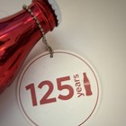 Coca-cola 125th Anniversary Red   White Glass Soda Bottle With Original Label