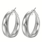 Elegant 925 Sterling Silver New Fashion Hollow Round Circle 1 5  Hoop Earrings