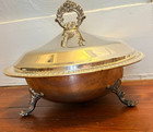 Vintage F  B  Rogers Silver-plated Covered Footed Serving Dish - Lid W  Handle
