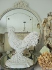 Ohmy Gorgeous  Vintage Cast Iron White Rooster Door Stop Decor Garden 