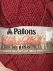 Patons Classic Wool Merino 100  Wool Yarn Rich Red Worsted  Lot 2 Skeins
