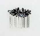 Gorgeous Black Rhinestone Floral Hair Comb