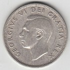 1950  Canada  25 Cents  Coin - Km 44 -  800 Silver