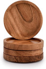 Wooden Coasters For Drinks - Natural Acacia Wood Drink Coaster Set For Drinking