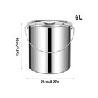 Stainless Steel Bucket With Lid Large Capacity Kitchen Food Bucket 