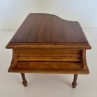 Vintage Swiss Cuendet Wood Grand Piano Music Box Jewelry Box Switzerland - Works