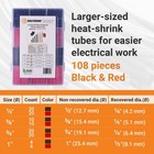Large Size Marine Grade Heat Shrink Tubing Kit 1  3 4  1 2  5 8 Inch Assortme   