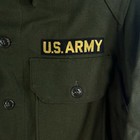 Vintage Us Army Shirt Olive Green Og-108 Field Wool Mens Size Sm Military 50s