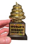 World s Biggest Piece Of S  t Trophy Golden Award - Funny Novelty Joke Gag Gift