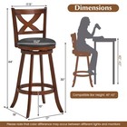 Set Of 2 Bar Stools 30  Classic Bar Height Swivel Chairs For Kitchen Pub
