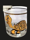 Mcm Rare Culver 22k Gold Turtle Lowball Whiskey Glass Set Of Three Hard To Find