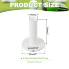 8 Pack Rubber Golf Tee 3 Inch Golf Tees Training Tee White