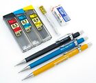 Pentel Sharp Mechanical Drafting Pencils Set 0 5 0 7 0 9mm Lead   Erasers Lot