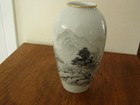 Vintaage Japanese Fukagawa Seiji Porcelain Landscape Vase Signed