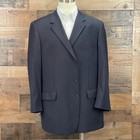 Jos A Bank Wool Suit Mens 48l 43w Navy Blue Pinstripe Jacket Pants 2 Piece Set